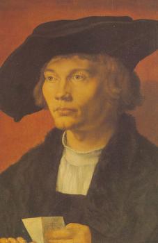 阿爾弗雷德 丟勒 Portrait of a Man with Beret and Scroll